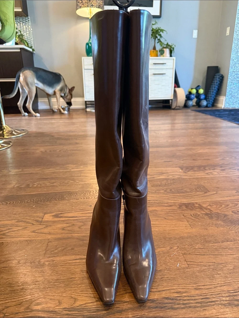 Jeffrey Campbell Brown Knee-High Pointed Toe Boots
